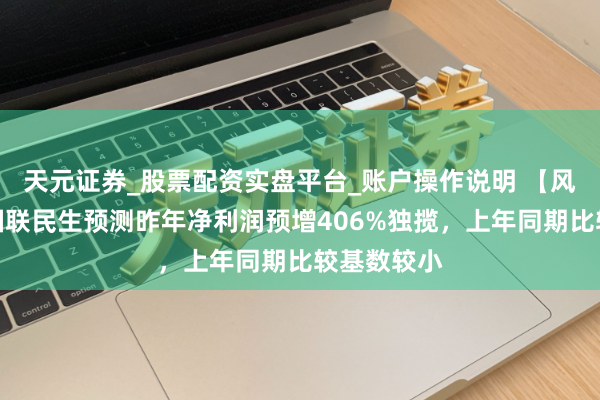 天元证券_股票配资实盘平台_账户操作说明 【风口解读】国联民生预测昨年净利润预增406%独揽，上年同期比较基数较小